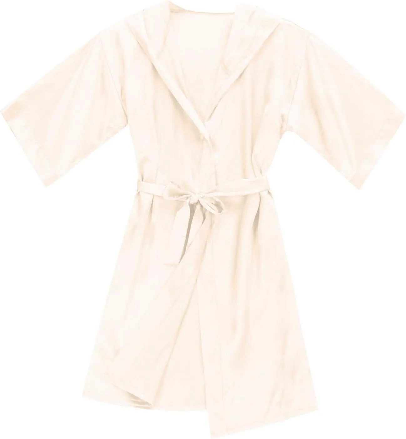 oddler irls' One-Piece Set Summer Unisex Silk Satin Sleepwear Outfits Classic Hooded Robe Pajamas with Belt