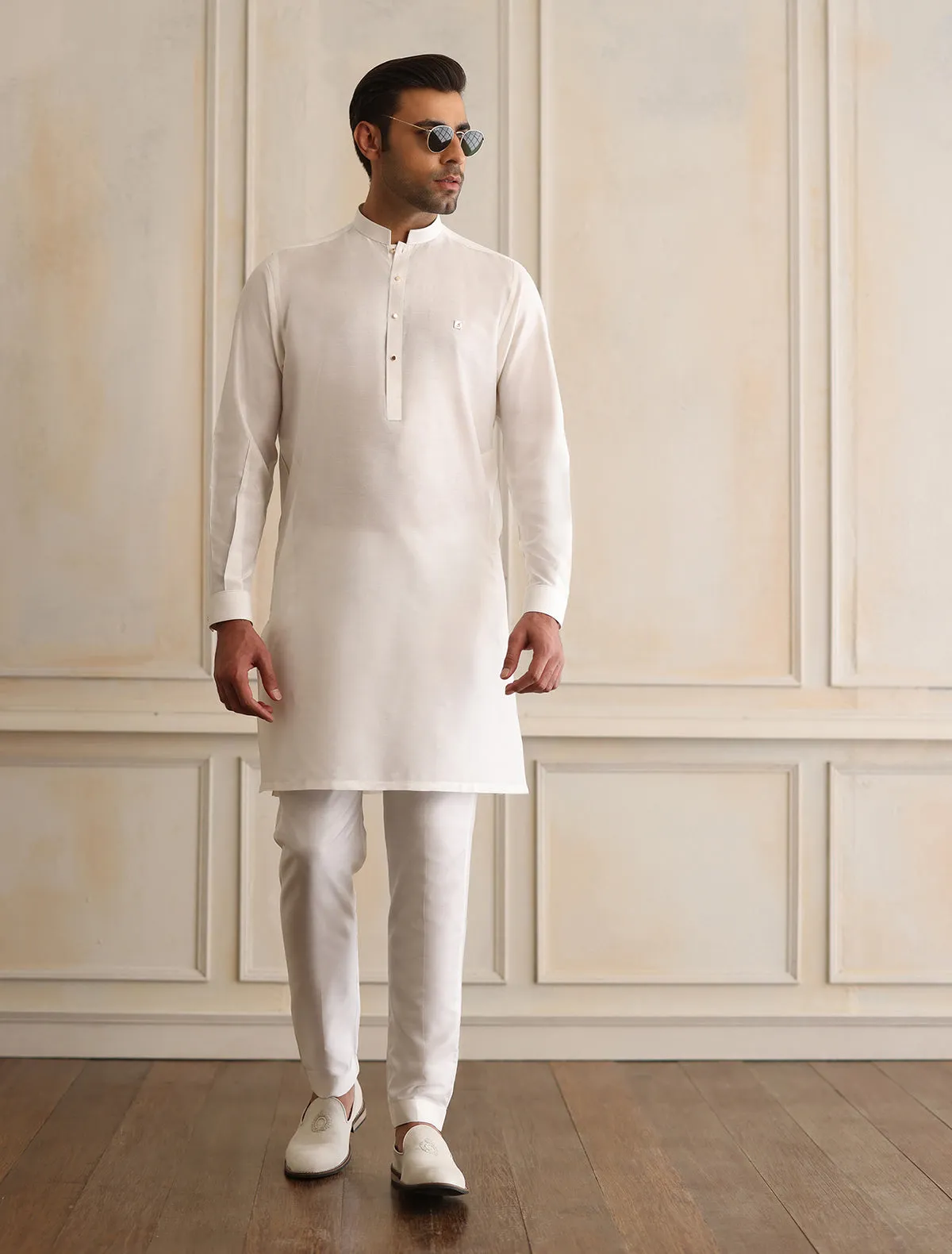 OFF-WHITE COTTON SILK KURTA PAJAMA