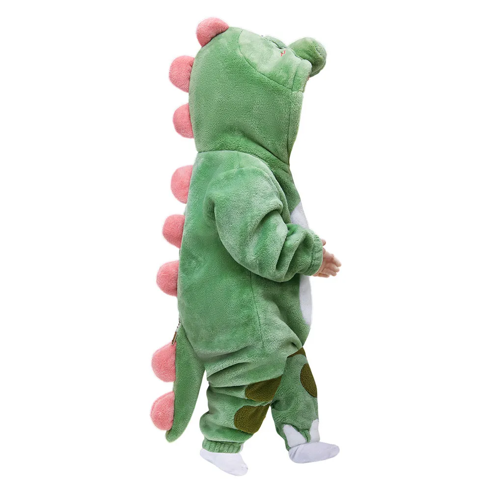 OLAOLA Baby's Dinosaur Animal Onesie Plush Soft Flannel Warm Home Pajamas One-Piece Sleepwear