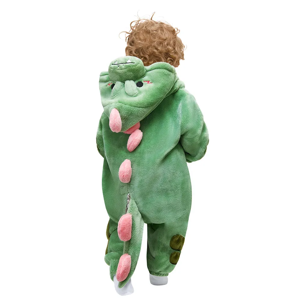 OLAOLA Baby's Dinosaur Animal Onesie Plush Soft Flannel Warm Home Pajamas One-Piece Sleepwear