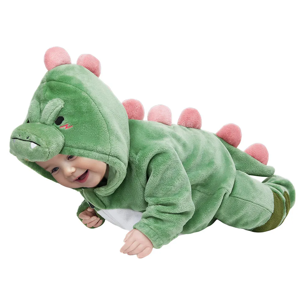 OLAOLA Baby's Dinosaur Animal Onesie Plush Soft Flannel Warm Home Pajamas One-Piece Sleepwear