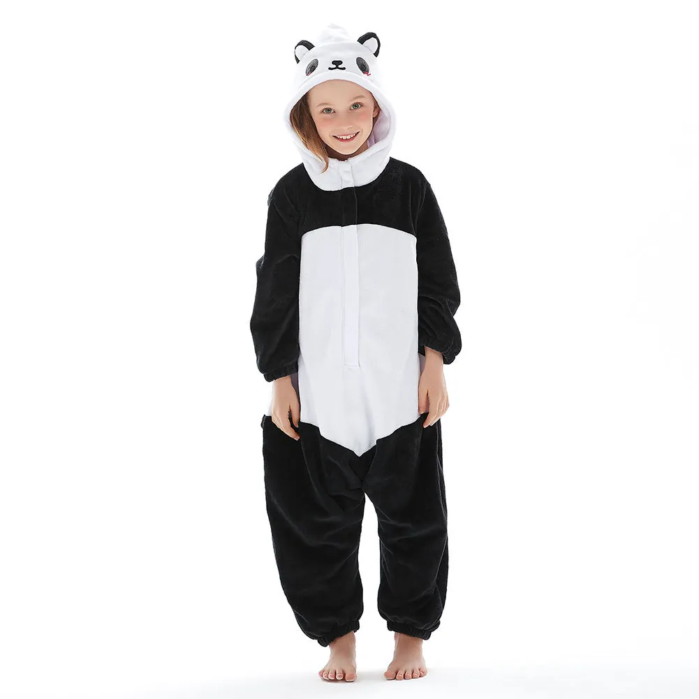 OLAOLA Kids Giant Panda Animal Onesie Plush Soft Flannel Warm Home Pajamas One-Piece Sleepwear