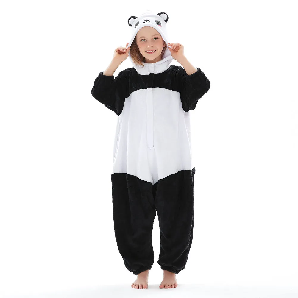 OLAOLA Kids Giant Panda Animal Onesie Plush Soft Flannel Warm Home Pajamas One-Piece Sleepwear