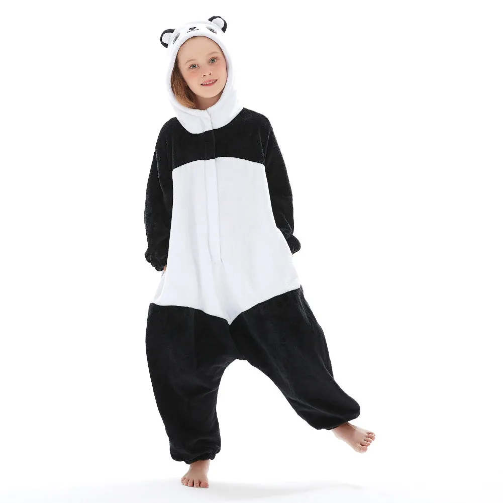 OLAOLA Kids Giant Panda Animal Onesie Plush Soft Flannel Warm Home Pajamas One-Piece Sleepwear