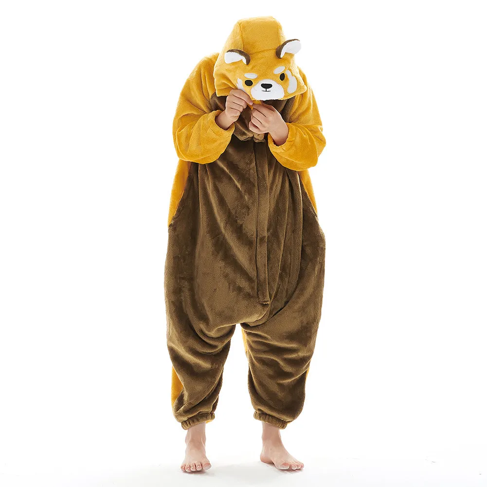 OLAOLA Kids Red Panda Animal Onesie Plush Soft Flannel Warm Home Pajamas One-Piece Sleepwear