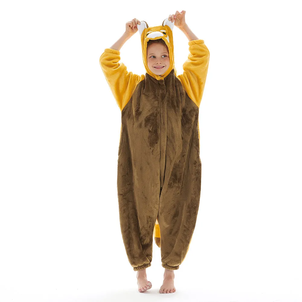 OLAOLA Kids Red Panda Animal Onesie Plush Soft Flannel Warm Home Pajamas One-Piece Sleepwear