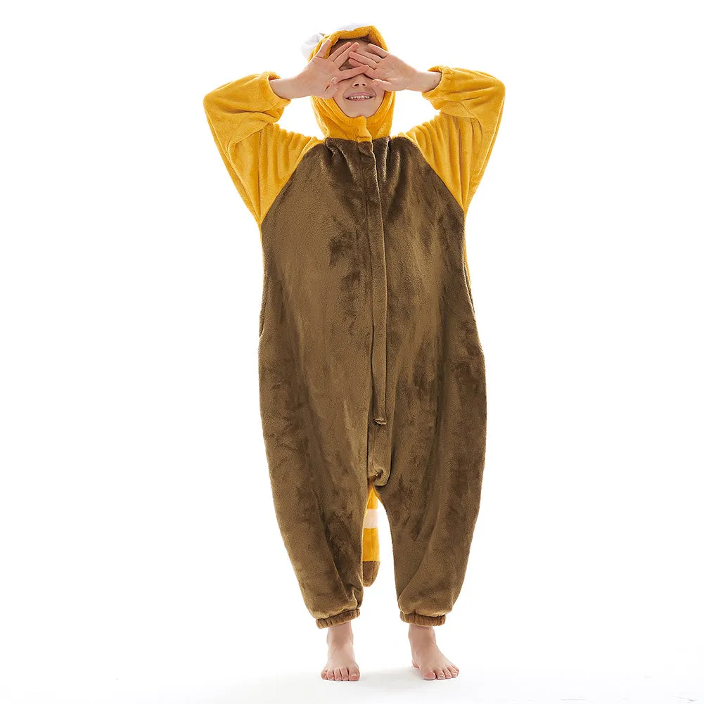 OLAOLA Kids Red Panda Animal Onesie Plush Soft Flannel Warm Home Pajamas One-Piece Sleepwear