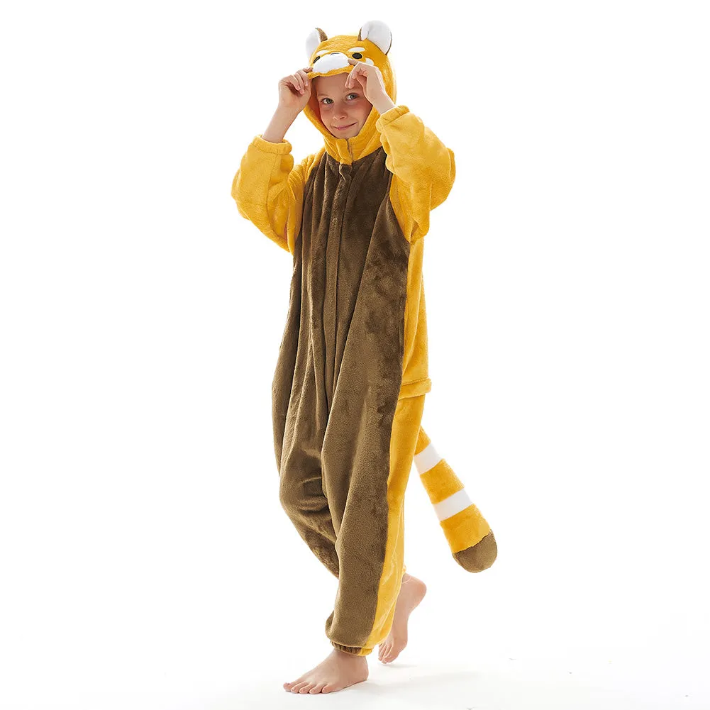 OLAOLA Kids Red Panda Animal Onesie Plush Soft Flannel Warm Home Pajamas One-Piece Sleepwear