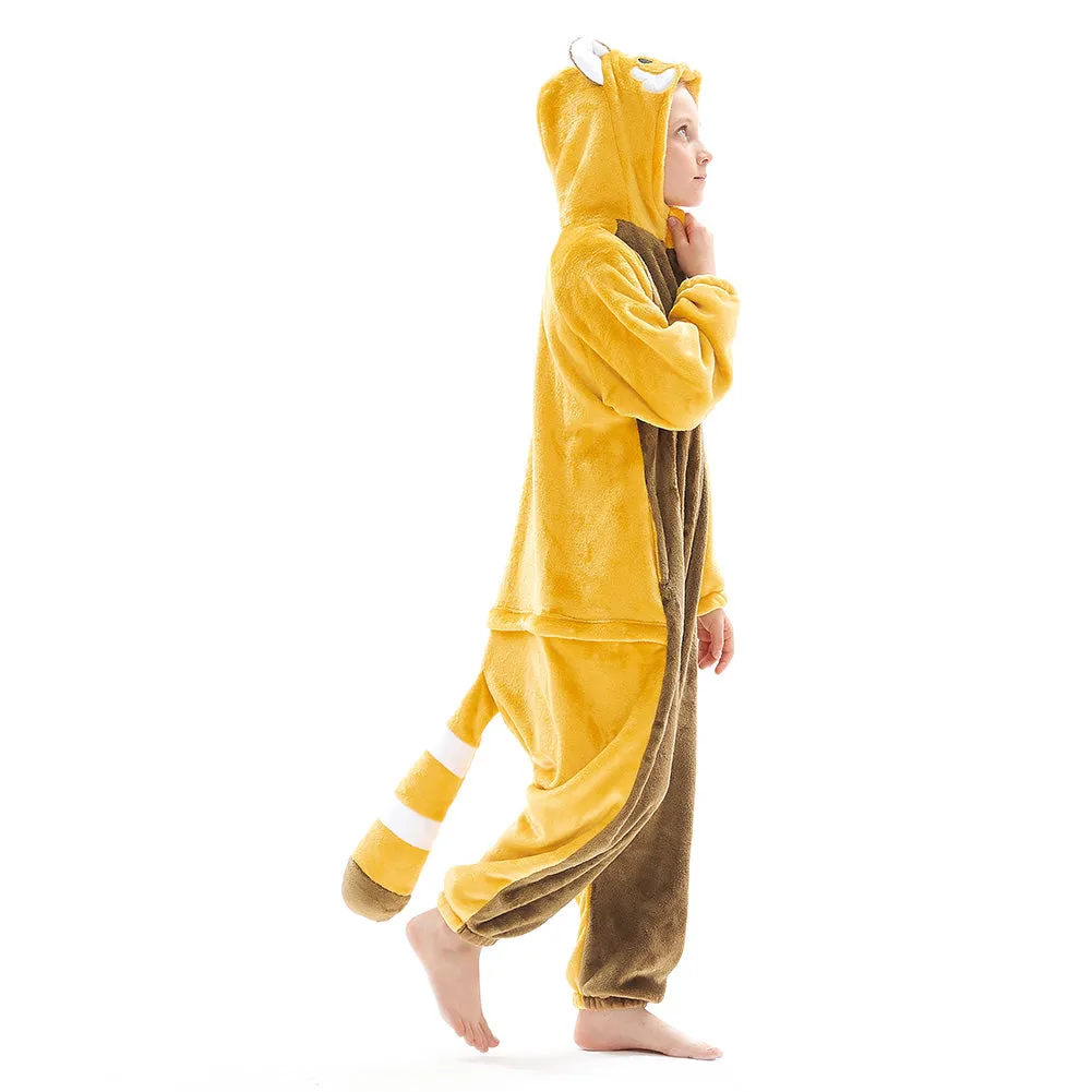OLAOLA Kids Red Panda Animal Onesie Plush Soft Flannel Warm Home Pajamas One-Piece Sleepwear
