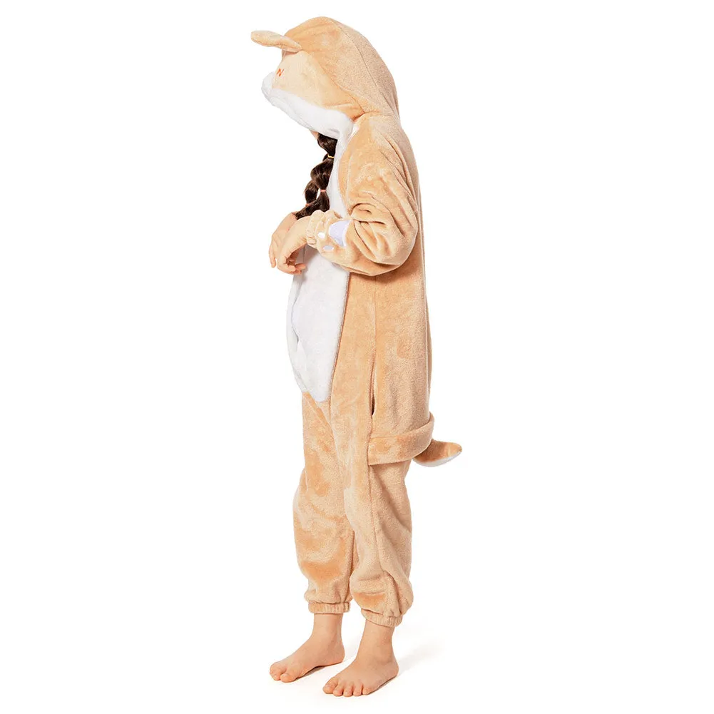 OLAOLA Kids Shiba Inu Animal Onesie Plush Soft Flannel Warm Home Pajamas One-Piece Sleepwear