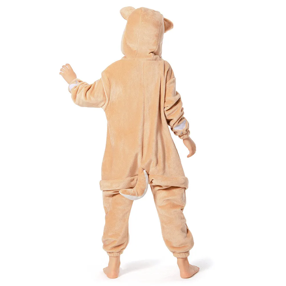 OLAOLA Kids Shiba Inu Animal Onesie Plush Soft Flannel Warm Home Pajamas One-Piece Sleepwear