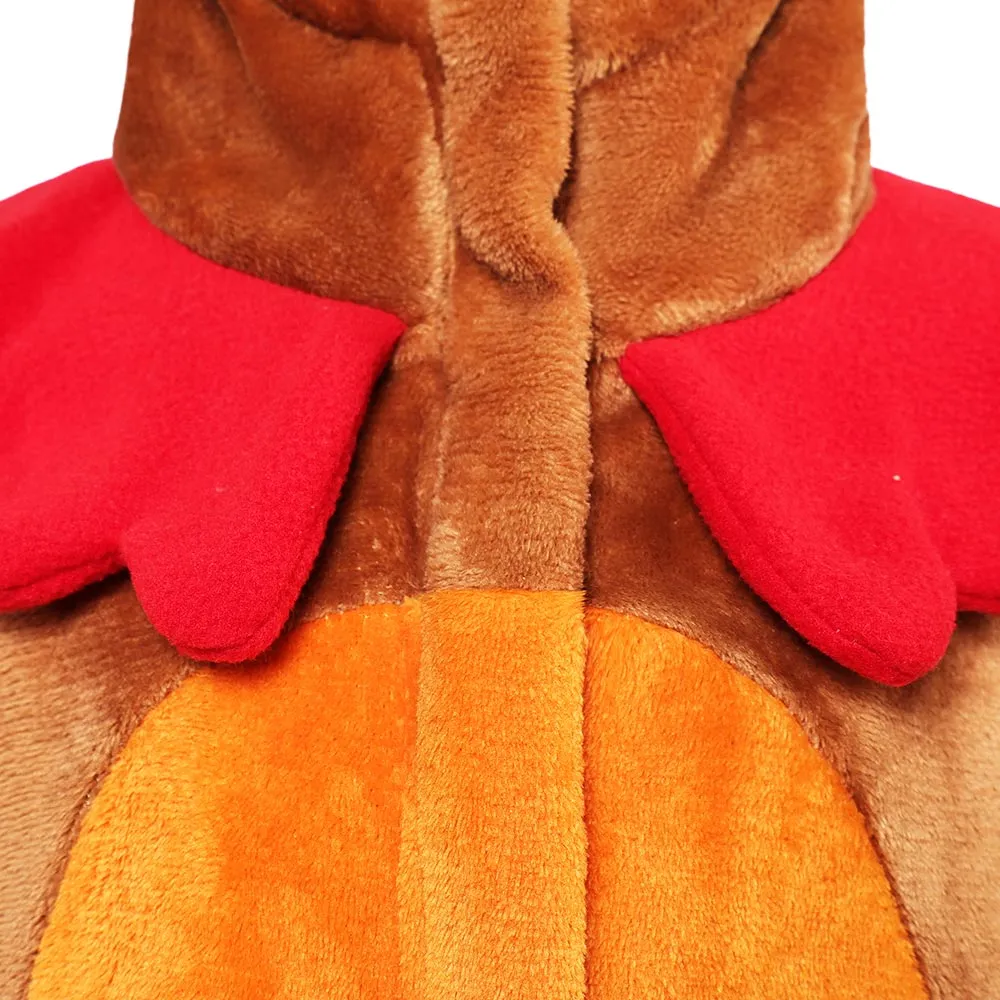 OLAOLA Kids Turkey Animal Onesie Plush Soft Flannel Warm Home Pajamas One-Piece Sleepwear