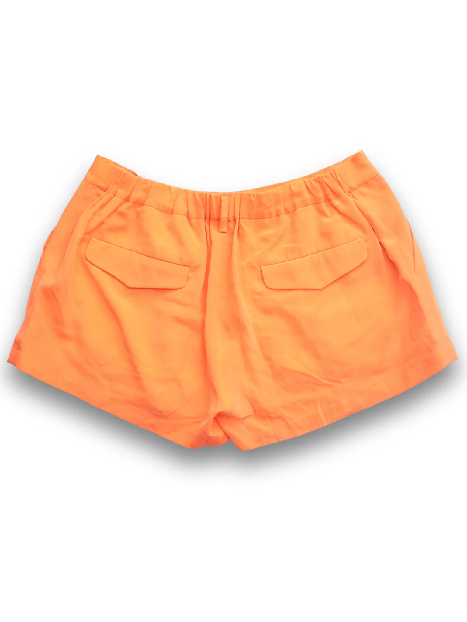 Orange Silk Short Shorts