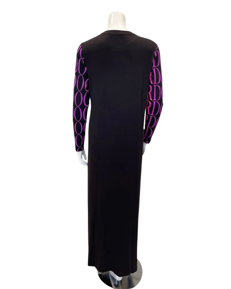 ORD Colourful Logo Black Modal Nursing Nightgown