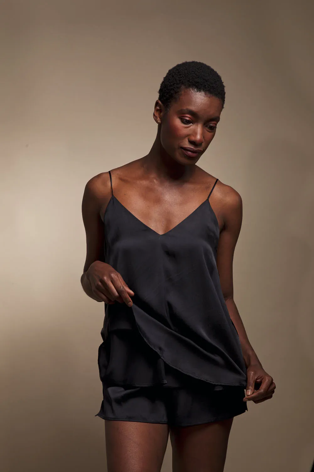 Organic Peace Silk Shorts | Black