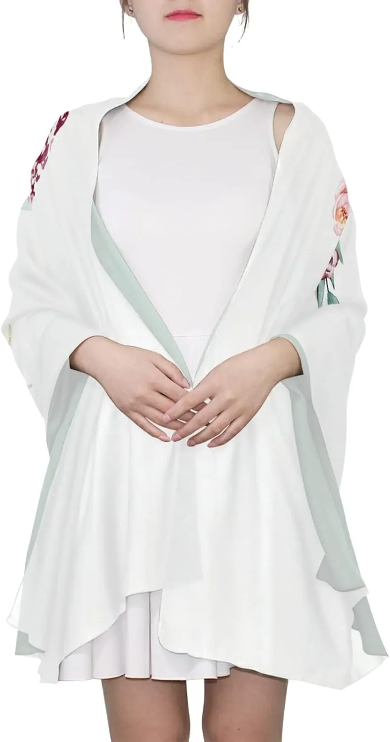 Oyihfvs Woman Long Silk Scarf Soft Head Wrap Silk Shawl stole