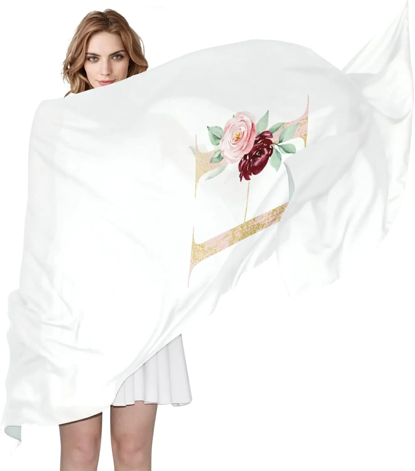 Oyihfvs Woman Long Silk Scarf Soft Head Wrap Silk Shawl stole