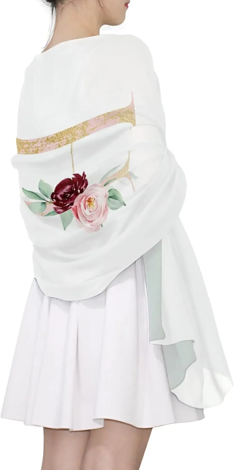 Oyihfvs Woman Long Silk Scarf Soft Head Wrap Silk Shawl stole