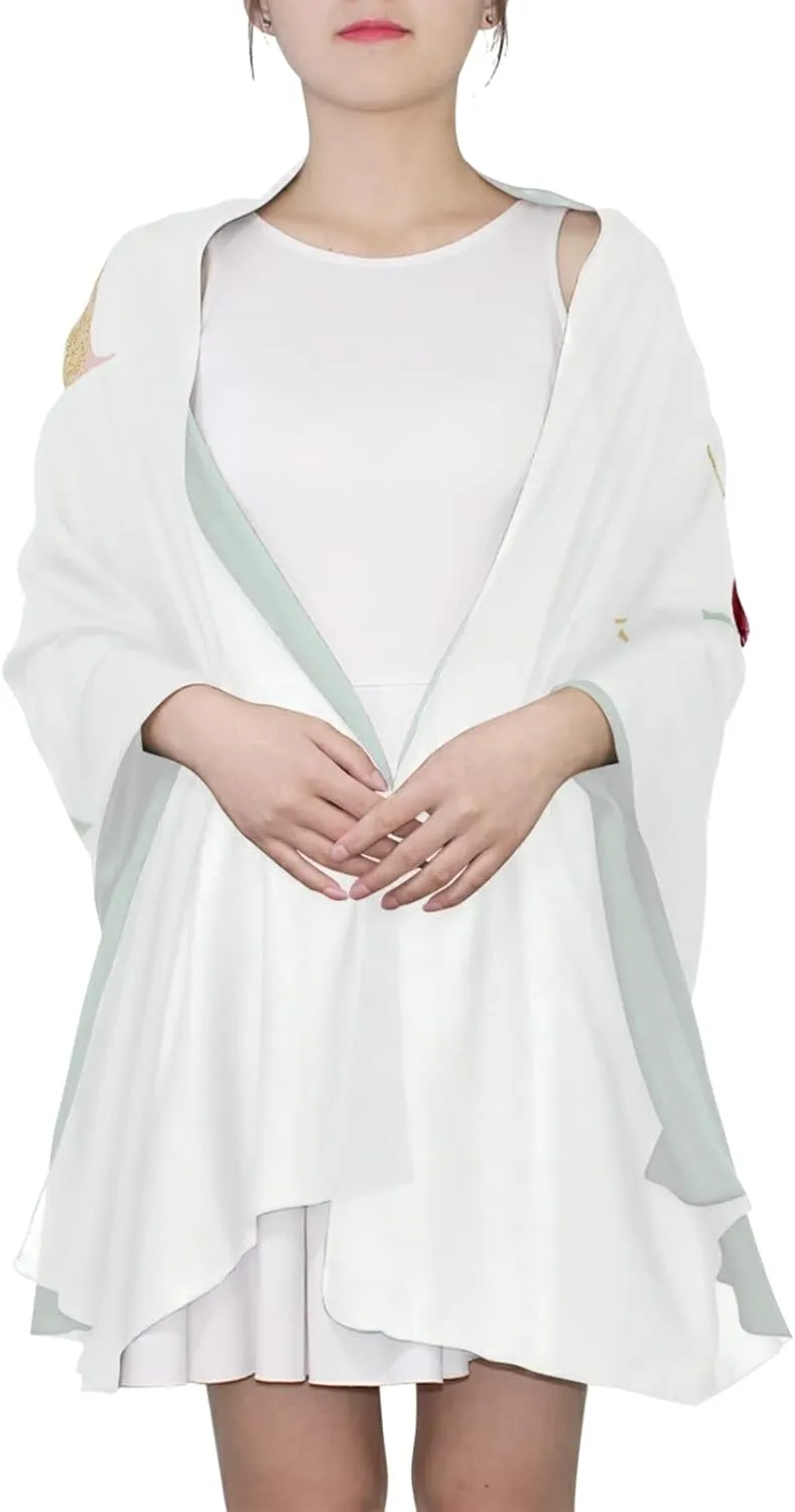 Oyihfvs Woman Long Silk Scarf Soft Head Wrap Silk Shawl stole