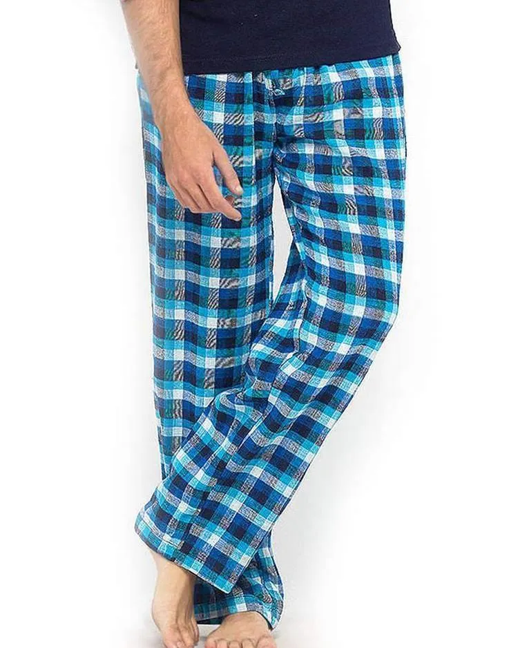 Pack of 2 - Men's Cotton Check Pajama - Cotton Yarn Dyed Flannel Men's Pajama MF-17