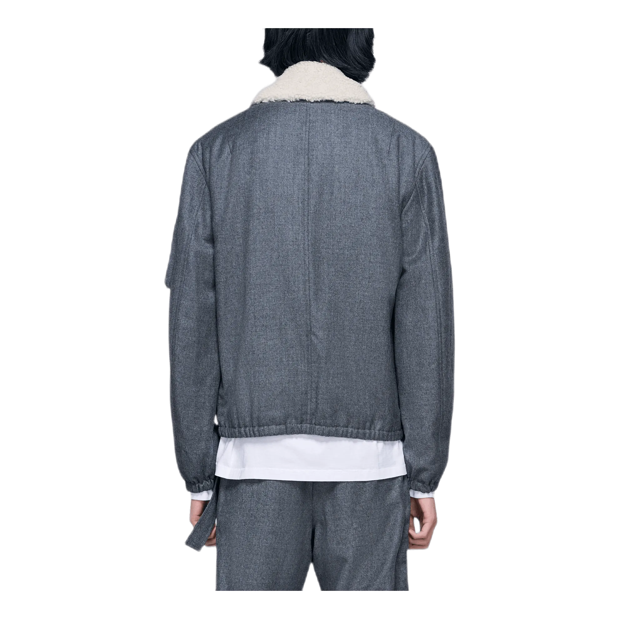 Padded Flannel Bomber Gray
