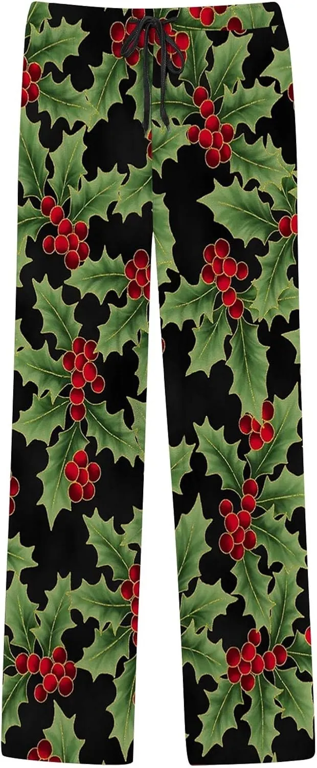 Pajama Pants for Men Men's Spring Summer Autumn and Winter Classic Fashion Leggings Plaid Waistband Sleep Pajama