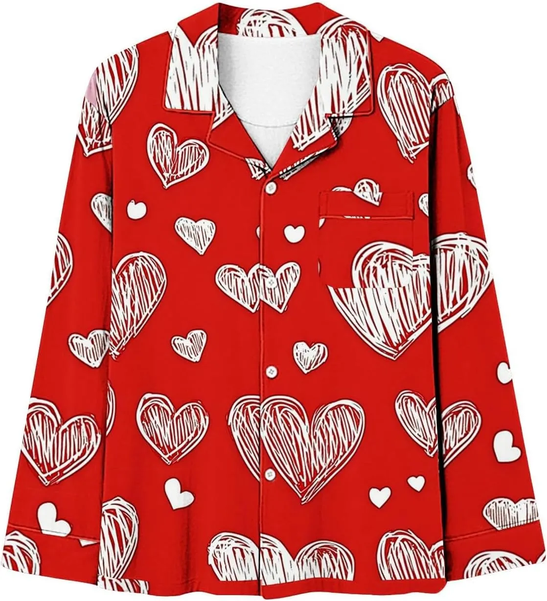 Pajamas For Women Set Home Leisure Valentine's Day Bow Love Loose Imitation Cute Heart Print Pjs Lounge Set Sleepwear