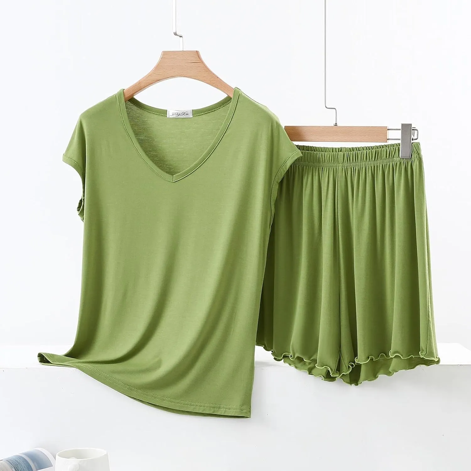 Pajamas for Women Womens Pajama Sets Shorts 2 Piece Summer Short Sleeve Pjs Set Lounge Sets for Women