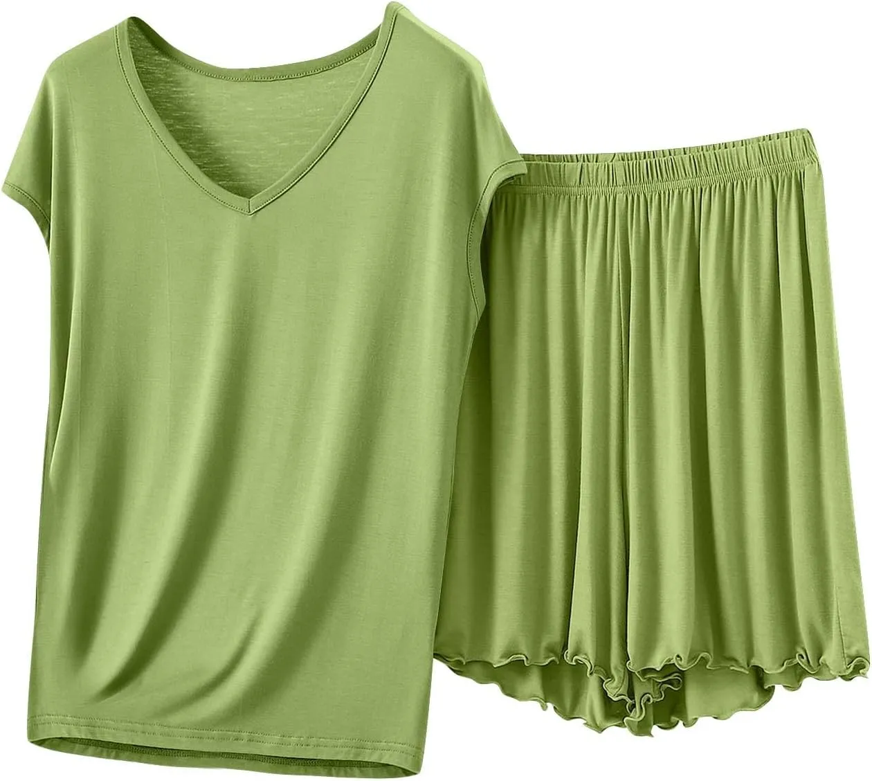 Pajamas for Women Womens Pajama Sets Shorts 2 Piece Summer Short Sleeve Pjs Set Lounge Sets for Women
