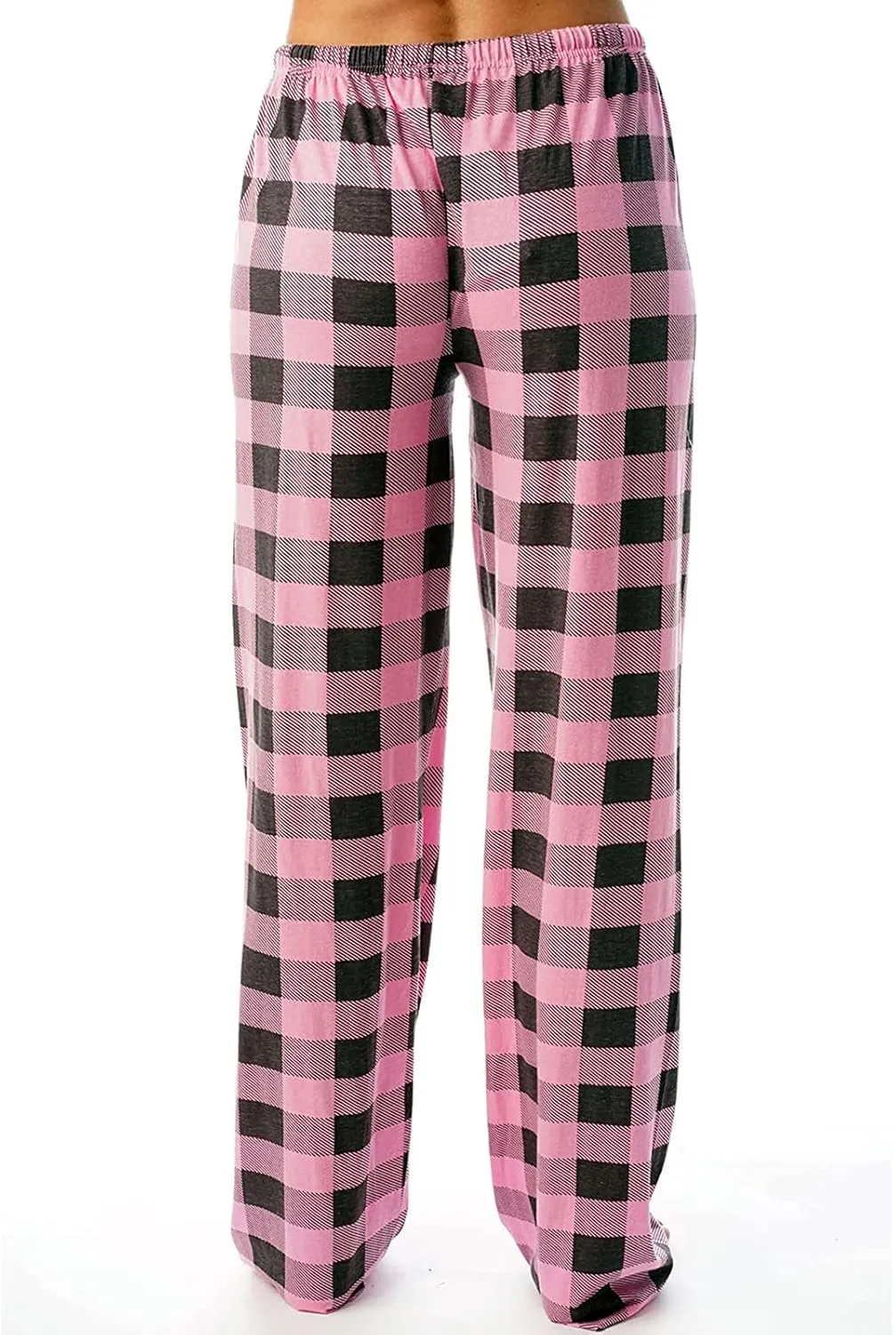 Pajamas Pants for Women Wide Leg Casual Comfy Loose Plaid Pants Stretchy Cute Sleep Bell Bottom Pajama Pants