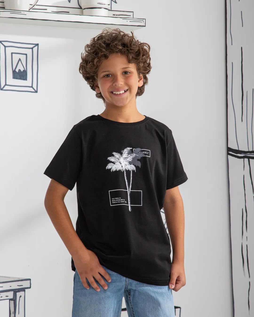 Palm tree تيشرت أولادي نص كم