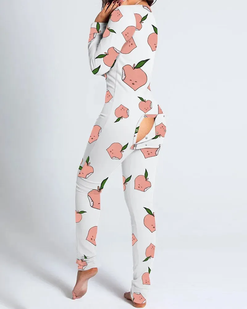 Peachy Spicy Chili Sexy Onesie For Adult Cartoon Pajamas Onesie Pyjamas Women Sleepwear Jumpsuit Bodycon