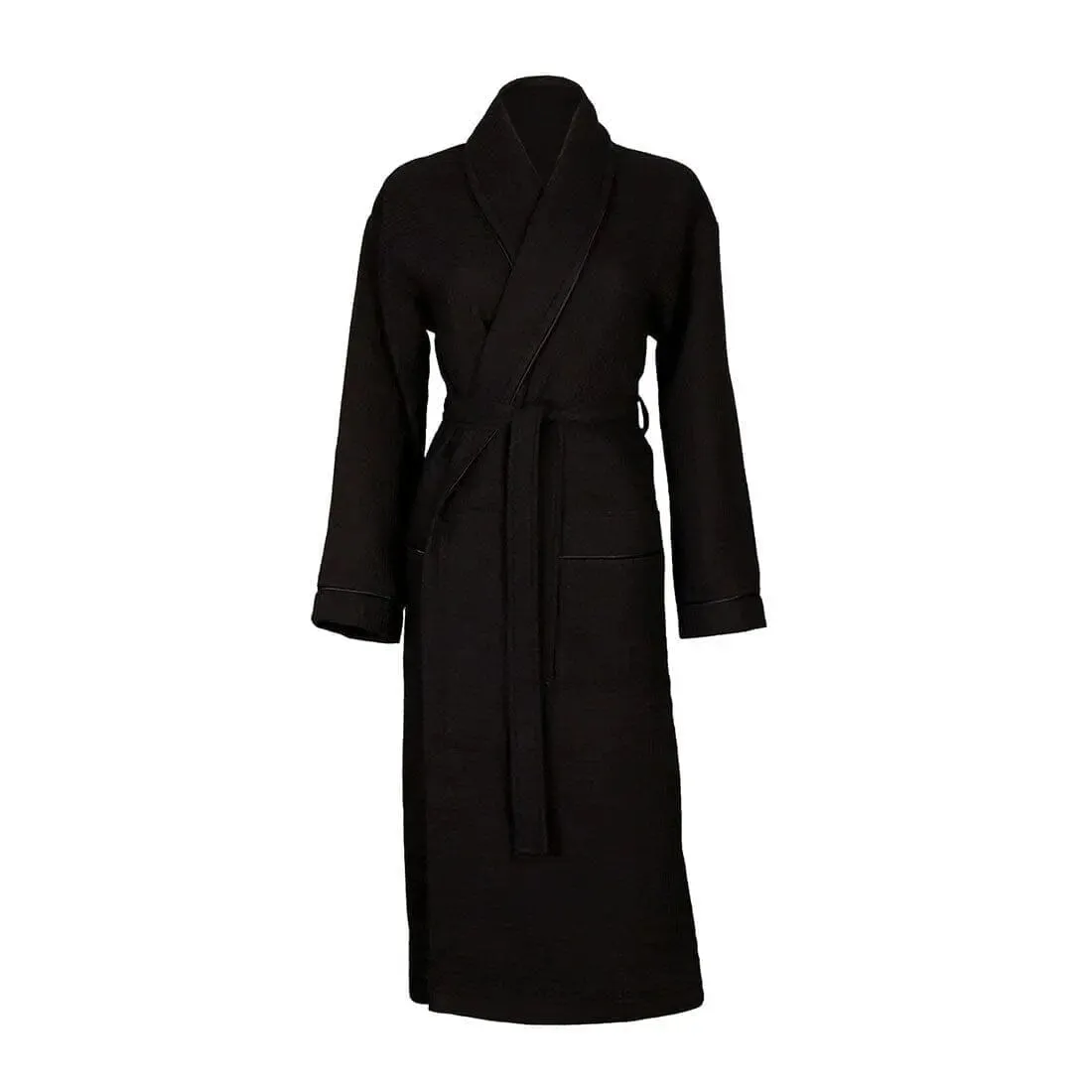 Personalised Aztex Shawl Collar Waffle Dressing Gown - Front and Back Embroidery