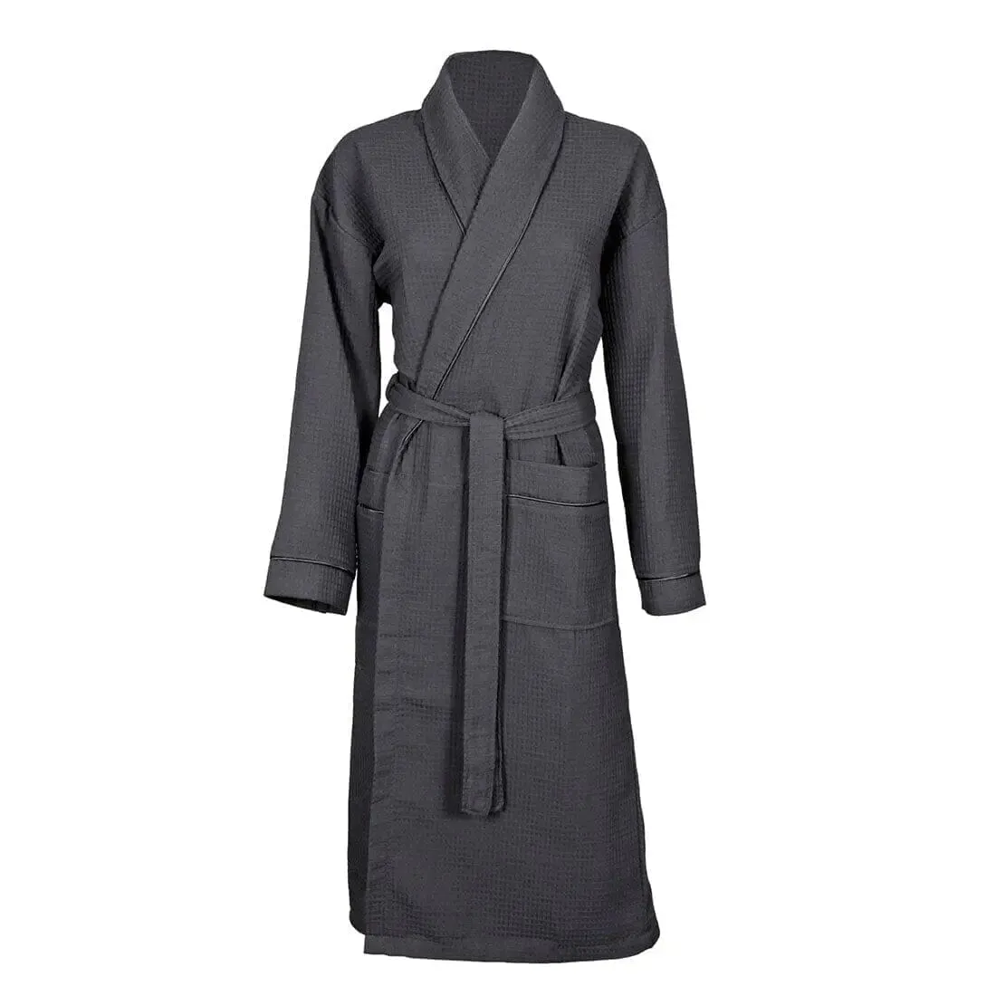 Personalised Aztex Shawl Collar Waffle Dressing Gown - Front and Back Embroidery
