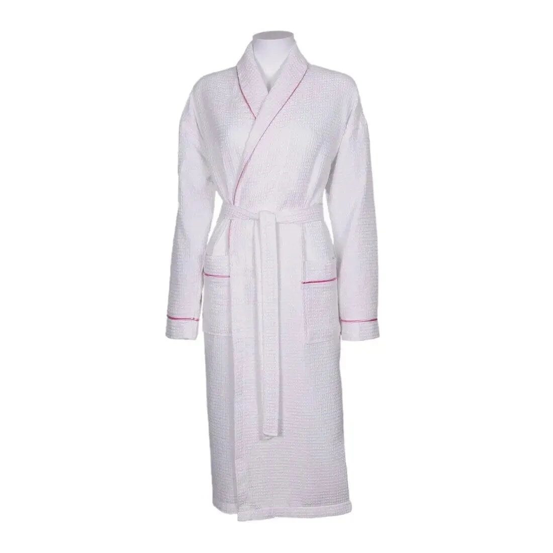 Personalised Aztex Shawl Collar Waffle Dressing Gown - Front and Back Embroidery