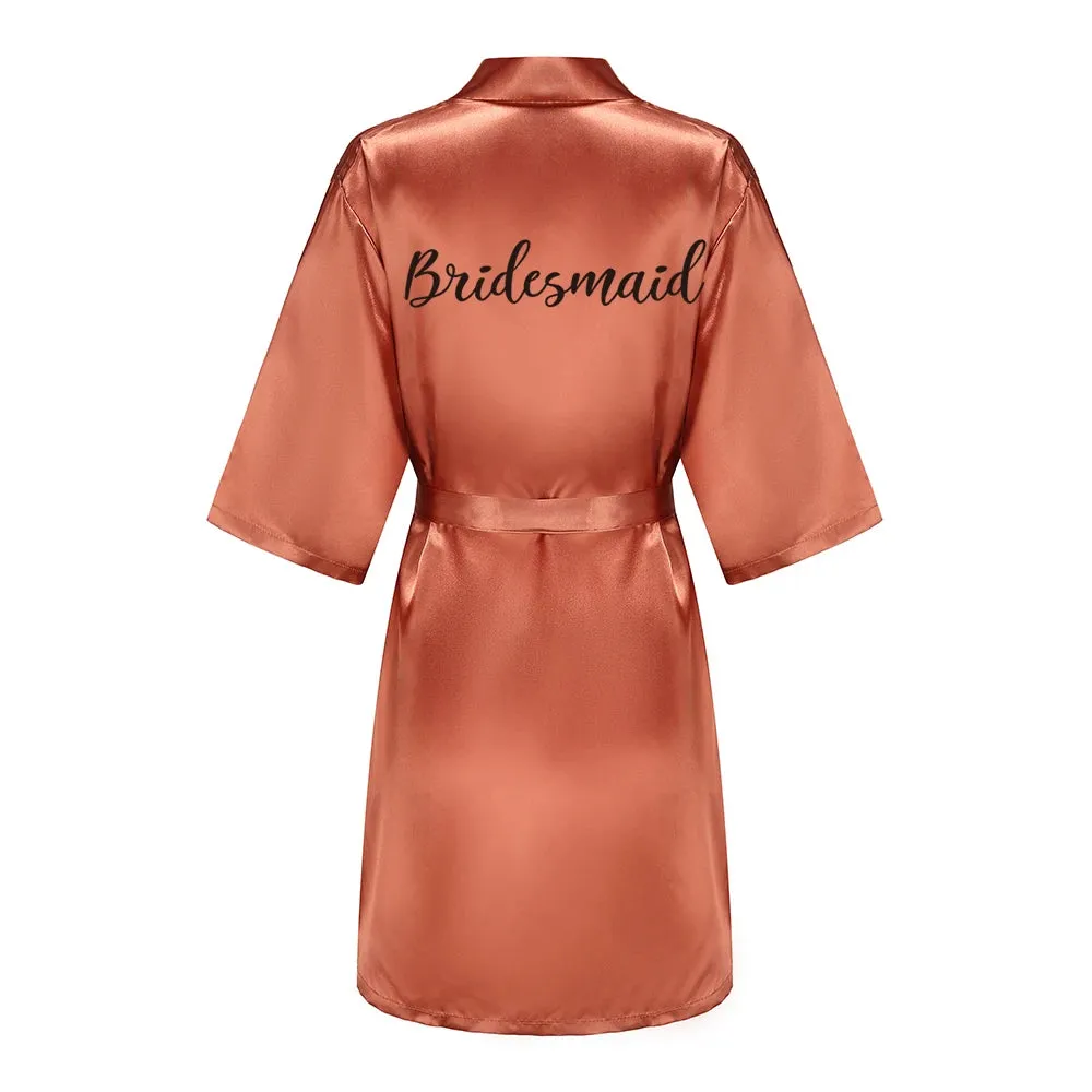 Personalized Metallic Copper Bridal Party Robes