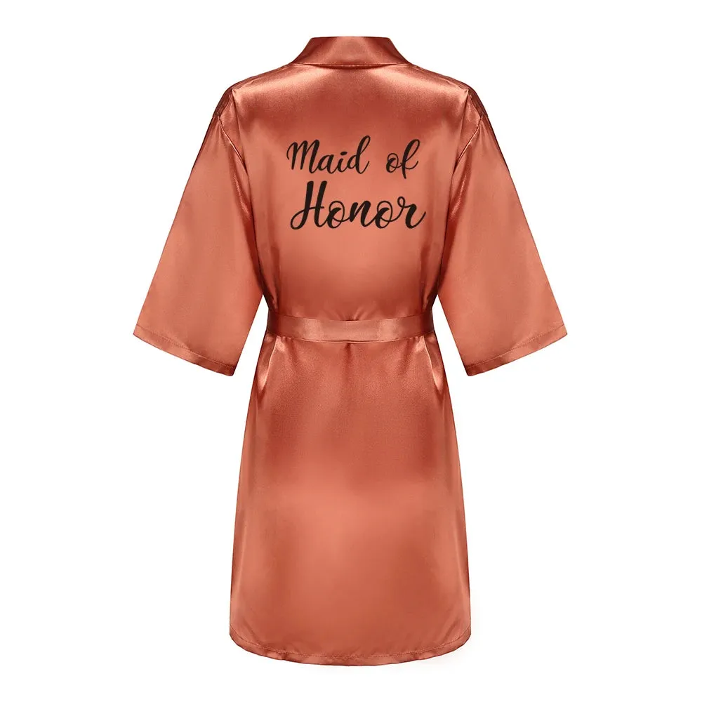 Personalized Metallic Copper Bridal Party Robes