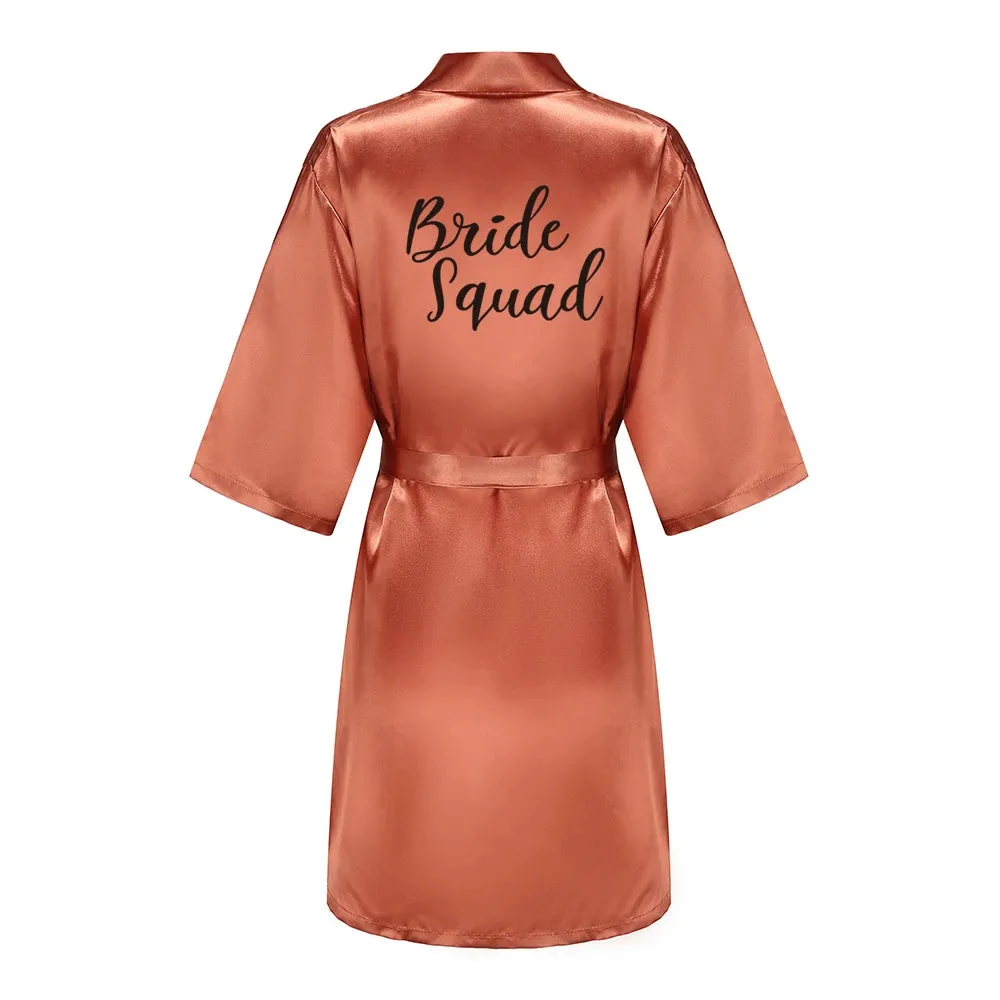 Personalized Metallic Copper Bridal Party Robes