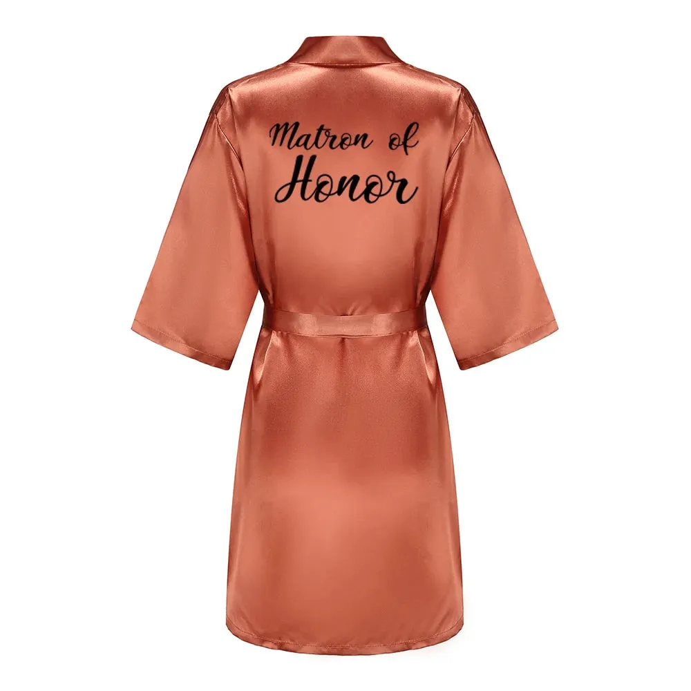 Personalized Metallic Copper Bridal Party Robes