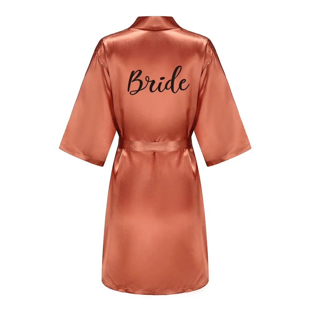 Personalized Metallic Copper Bridal Party Robes