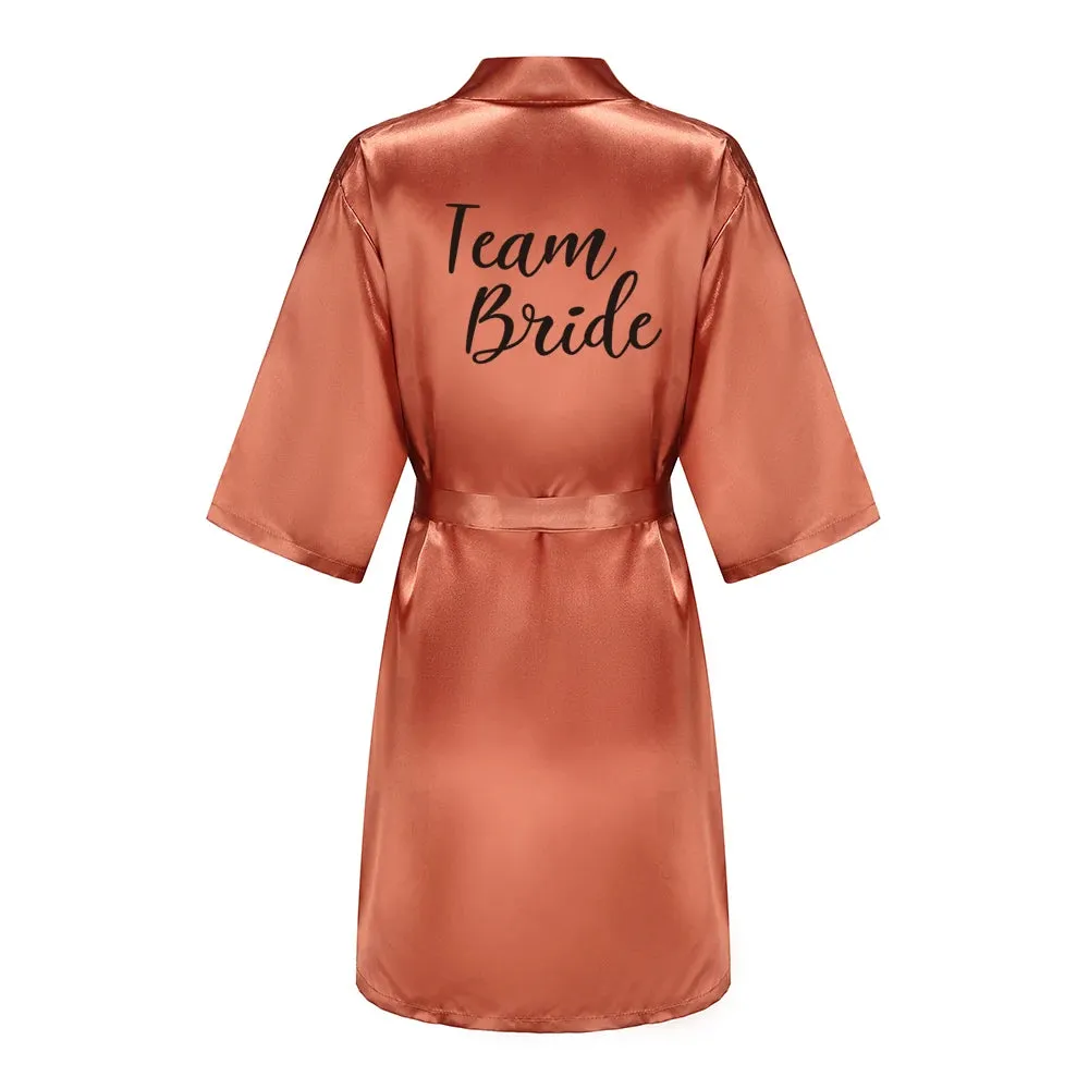 Personalized Metallic Copper Bridal Party Robes