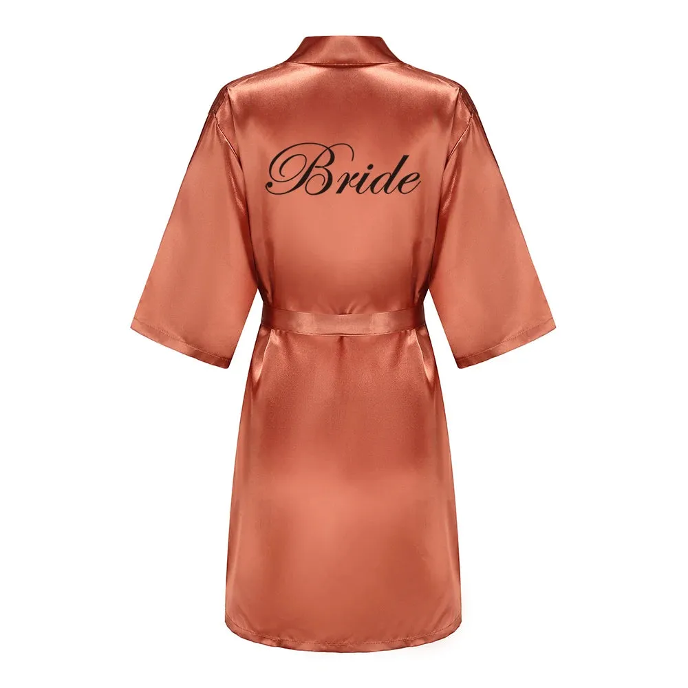 Personalized Metallic Copper Bridal Party Robes