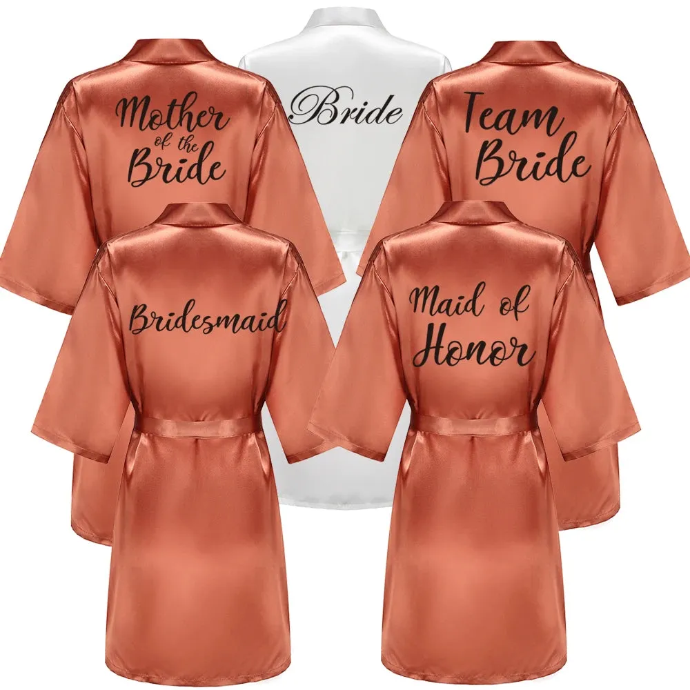 Personalized Metallic Copper Bridal Party Robes