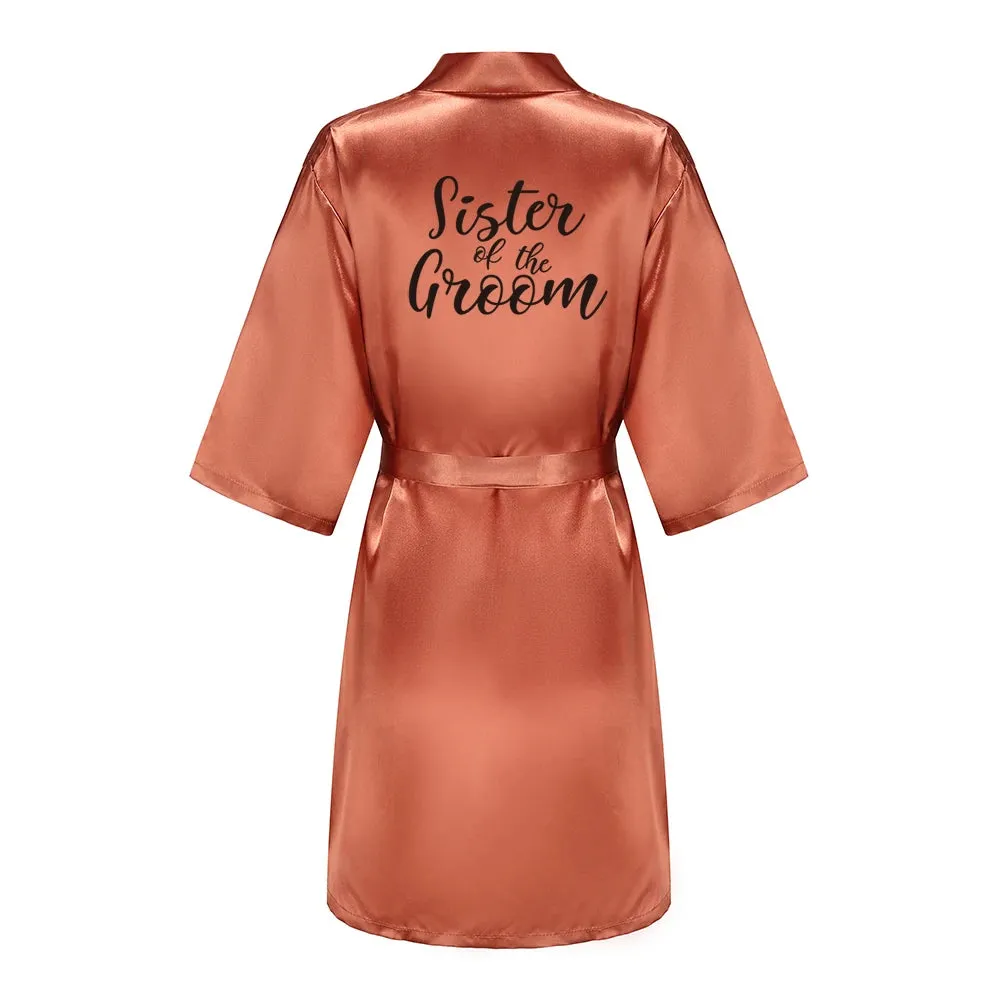 Personalized Metallic Copper Bridal Party Robes