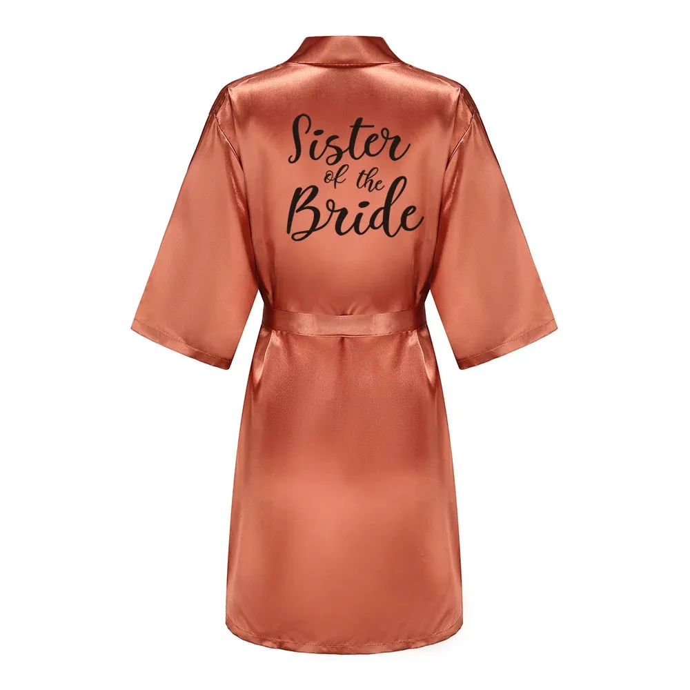 Personalized Metallic Copper Bridal Party Robes