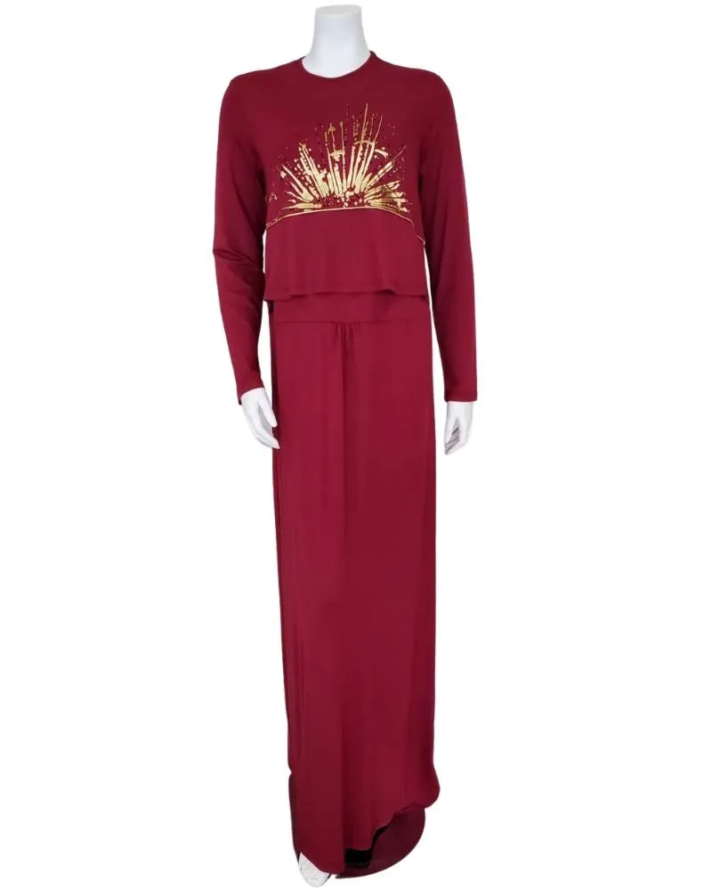Pierre Balmingo Paris Starburst Raspberry Modal Nursing Nightgown