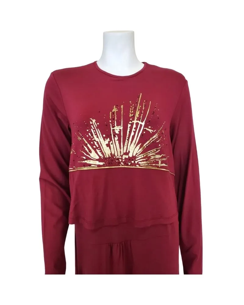Pierre Balmingo Paris Starburst Raspberry Modal Nursing Nightgown