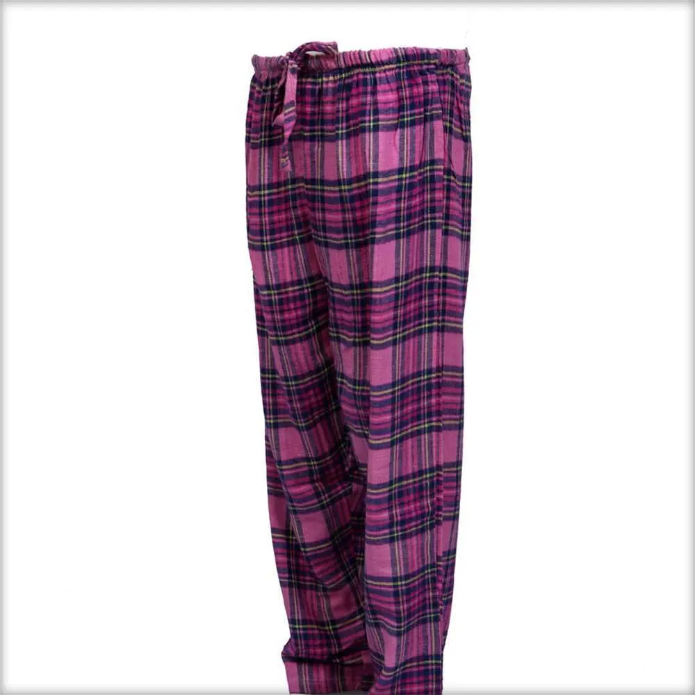 Pink & Black Checkered Pajama For Women