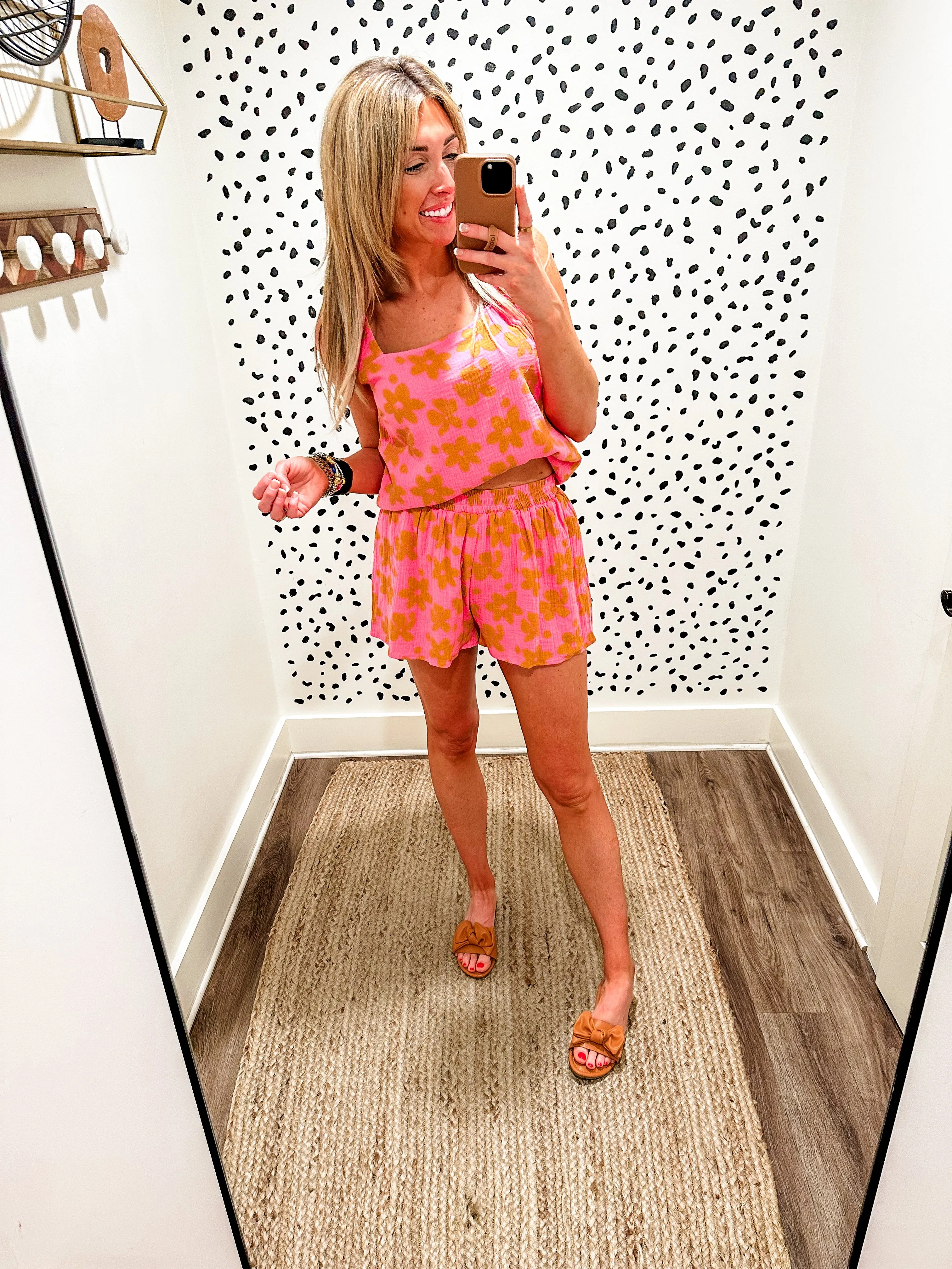 Pink Bikini Bottom Short Set