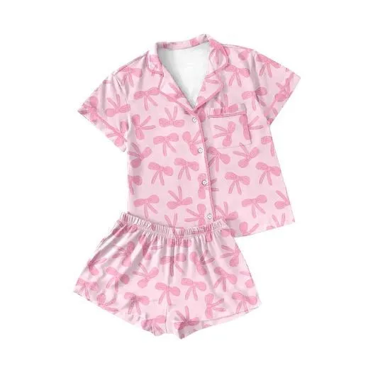 Pink Bow Pajamas - Mommy and Me
